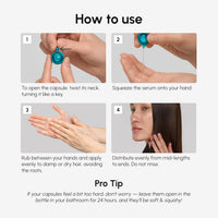How to use Glazy Pop hair serum capsule — twist open, squeeze, apply to hair