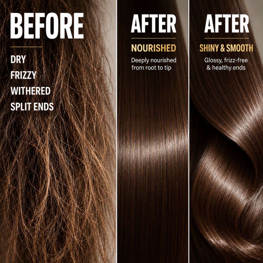 Glazy Straight zoomed before and after — keratin smoothing results