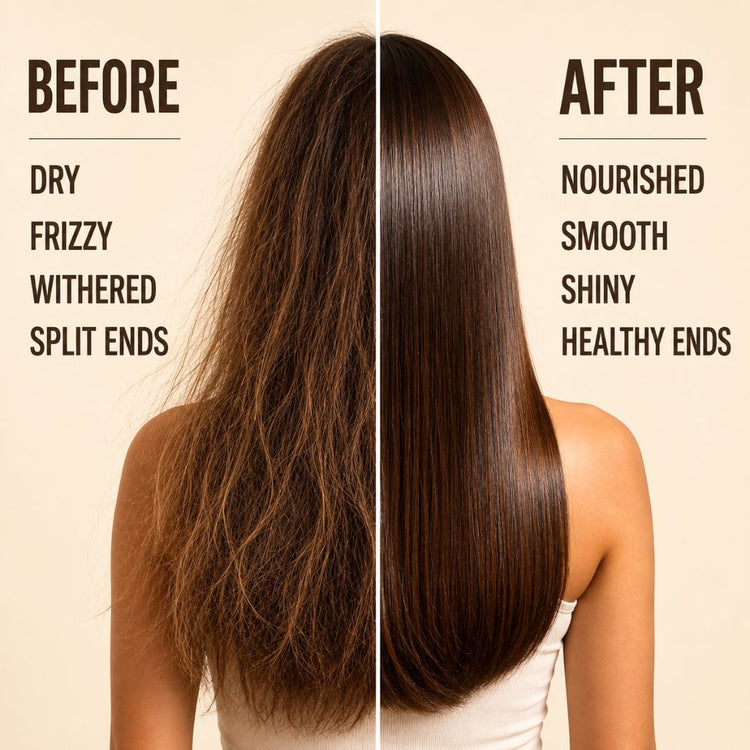 Glazy Straight before and after — frizzy to smooth straight hair
