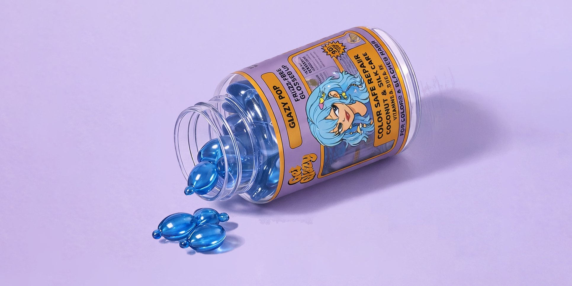 Glazy Pop capsule bottle — color safe repair for dyed and bleached hair