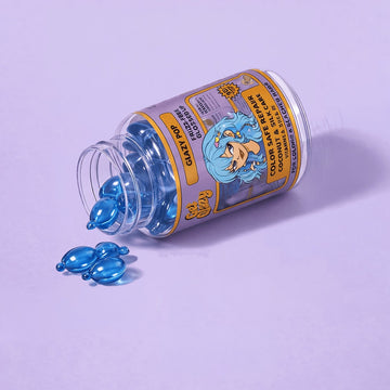 Glazy Pop capsules spilling — coconut and silk care for colored hair